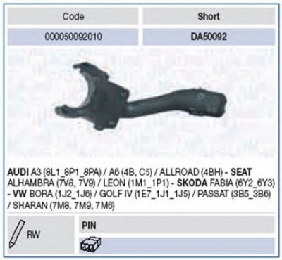 MAGNETI MARELLI 000050092010 -  Выключатель на колонке рулевого управления